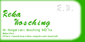 reka wosching business card